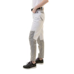 Женские летние брюки Brodeks KS 328, белый/серый