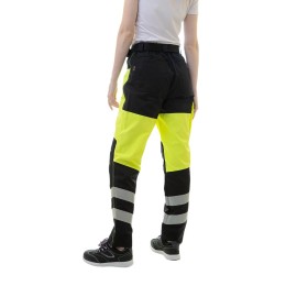 Женские летние сигнальные брюки Brodeks KS 319, желтый/черный