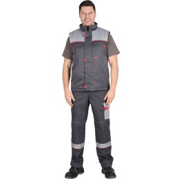 Жилет "ФАВОРИТ" мужской  тёмно-серый с серым