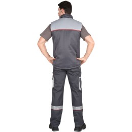 Жилет "ФАВОРИТ" мужской  тёмно-серый с серым