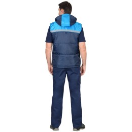 Жилет СИРИУС-ЭКСПРЕСС с капюшоном синий с голубым 