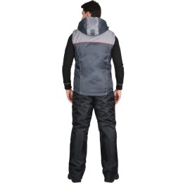 Жилет СИРИУС-ФАВОРИТ с капюшоном темно-серый с серым