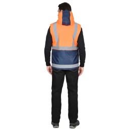 Жилет СИРИУС-ТЕРМИНАЛ с капюшоном темно-синий с оранжевым