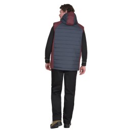 Жилет СИРИУС-УРБАН утепленный с капюшоном сине-серый с бордовым