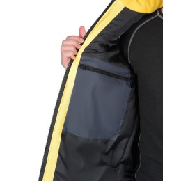 Жилет СИРИУС-УРБАН утепленный с капюшоном сине-серый с желтым