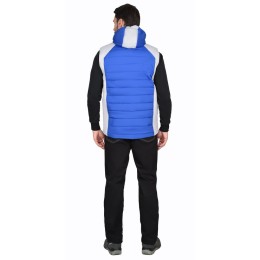 Жилет СИРИУС-УРБАН утепленный с капюшоном васильковый с жемчужным