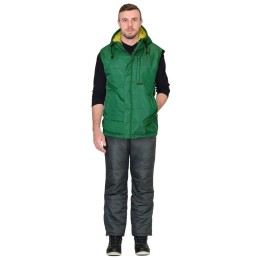 Жилет СИРИУС-ЗОДИАК зеленый (на подкладке флис желтый)