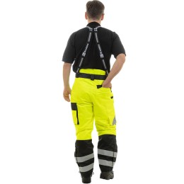 Зимние сигнальные брюки Brodeks KW 308, черный/желтый