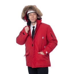 Зимняя куртка-парка Brodeks KW 204, красный с опушкой