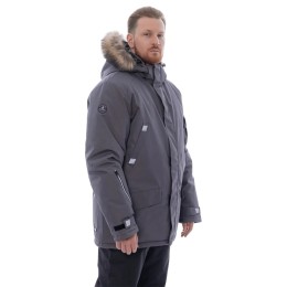 Зимняя куртка-парка Brodeks KW 204, серый с опушкой