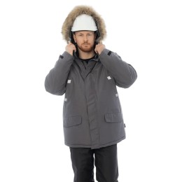 Зимняя куртка-парка Brodeks KW 204, серый с опушкой