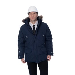 Зимняя куртка-парка Brodeks KW 204, синий с опушкой