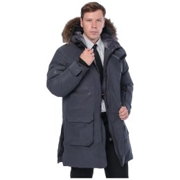 Зимняя пуховая Premium куртка-парка Brodeks KW233, т.серый