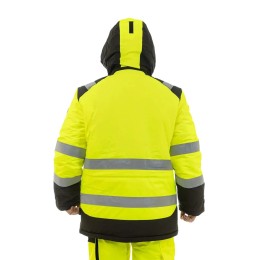 Зимняя сигнальная куртка-парка Brodeks KW 217, желтый/черный