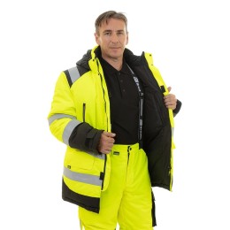 Зимняя сигнальная куртка-парка Brodeks KW 217, желтый/черный