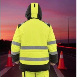 Зимняя сигнальная куртка-парка Brodeks KW 217, желтый/черный