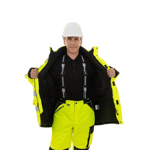 Зимняя сигнальная куртка-парка Brodeks KW 220, желтый